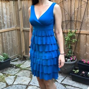 Frank Lyman Blue Ruffle Dress